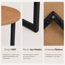 Ver imagem 5 de Mesa Lateral Siena Estilo Industrial 49cm Redonda MDF e Aço Canto Amadeirado/Preto Lh Móveis