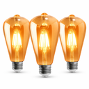 Ver imagem 1 de Kit 3 Lâmpadas Led Filamento 4w Âmbar E27 Bivolt Vintage Retrô Decorativa
