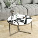 Ver imagem 3 de Mesa de Centro Sala Recepcao Redonda Habone Champanhe com Espelho
