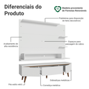 Ver imagem 4 de Rack com Painel para TV até 60 Polegadas 180 cm com Pés Branco/Rustic Reims Madesa
