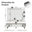 Ver imagem 3 de Rack com Painel para TV até 60 Polegadas 180 cm com Pés Branco/Rustic Reims Madesa