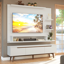 Ver imagem 1 de Rack com Painel para TV até 60 Polegadas 180 cm com Pés Branco/Rustic Reims Madesa