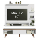 Ver imagem 5 de Rack com Painel para TV até 60 Polegadas 180 cm com Pés Branco/Rustic Reims Madesa