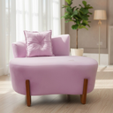 Ver imagem 1 de Namoradeira Sofá Feijão Luna 100cm Orgânica Couro Rosa Bebê