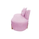 Ver imagem 5 de Namoradeira Sofá Feijão Luna 100cm Orgânica Couro Rosa Bebê