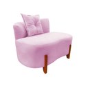 Ver imagem 4 de Namoradeira Sofá Feijão Luna 100cm Orgânica Couro Rosa Bebê