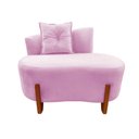 Ver imagem 3 de Namoradeira Sofá Feijão Luna 100cm Orgânica Couro Rosa Bebê