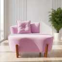 Ver imagem 2 de Namoradeira Sofá Feijão Luna 100cm Orgânica Couro Rosa Bebê