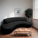 Ver imagem 1 de Sofá Orgânico 03 Lugares Sala Estar Celeste 160cm Linho Preto
