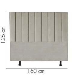 Cabeceira Estofada Queen 160CM Carla Linho Bege - D A DECOR D&A Decor - 3