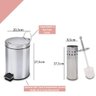 Kit para Banheiro Lixeira 5l e Escova Sanitária em Aço Inox - 3
