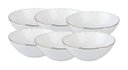 Ver imagem 1 de Jogo de 6 Bowls Tetis em Vidro Opalino Gold Rim 470ml - Lhermitage