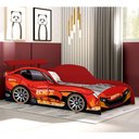 Ver imagem 1 de Cama Carro Solteiro Racing Car para Meninos Vermelho Racing Car Relâmpago Vermelho