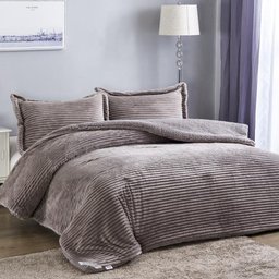 Edredom Casal Daju Cotelê Athenas Plush Cinza Claro 220x200 cm - 1