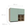 Armário Aéreo de Cozinha 2 Portas com Adega Menu Talharim Verde Bellagio/mel Verde Bellagio/mel - 9