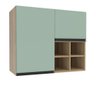 Armário Aéreo de Cozinha 2 Portas com Adega Menu Talharim Verde Bellagio/mel Verde Bellagio/mel - 1