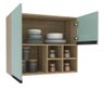 Armário Aéreo de Cozinha 2 Portas com Adega Menu Talharim Verde Bellagio/mel Verde Bellagio/mel - 7