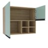 Armário Aéreo de Cozinha 2 Portas com Adega Menu Talharim Verde Bellagio/mel Verde Bellagio/mel - 6