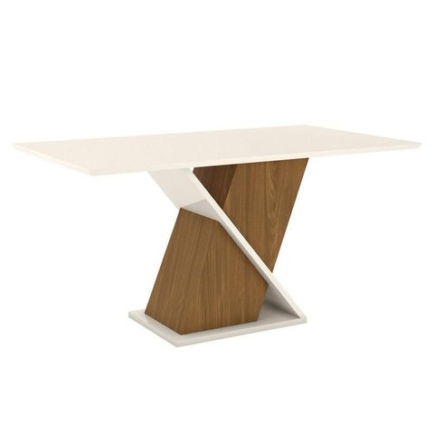Mesa de Jantar Solus 160 Cm Ambiente Canto Reto sem Vidro Nature Off White – Henn