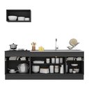 Ver imagem 6 de Armário de Cozinha Compacta 220cm com Rodapé Veneza Multimóveis V2109 Preto