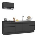 Ver imagem 1 de Armário de Cozinha Compacta 220cm com Rodapé Veneza Multimóveis V2109 Preto