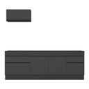 Ver imagem 7 de Armário de Cozinha Compacta 220cm com Rodapé Veneza Multimóveis V2109 Preto