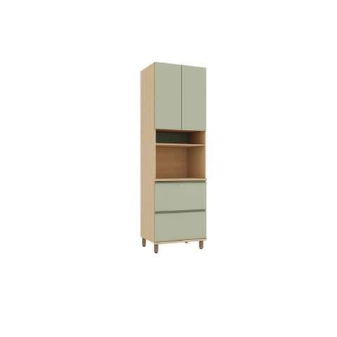 Paneleiro Torre Domus 3 Portas 1 Gaveta MDF 70cm Verde UV Luciane Móveis