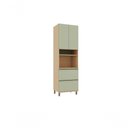 Ver imagem 1 de Paneleiro Torre Domus 3 Portas 1 Gaveta MDF 70cm Verde UV Luciane Móveis