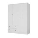 Ver imagem 2 de Guarda Roupa Fort em Mdf 160,5x220,2cm 4 Portas 2 Gavetas Branco 1206