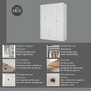 Ver imagem 5 de Guarda Roupa Fort em Mdf 160,5x220,2cm 4 Portas 2 Gavetas Branco 1206