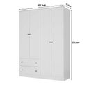 Ver imagem 4 de Guarda Roupa Fort em Mdf 160,5x220,2cm 4 Portas 2 Gavetas Branco 1206