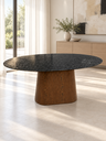 Ver imagem 2 de Mesa de Jantar Oval Mármore São Gabriel 140x90cm Cone - Pau Ferro