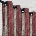 Ver imagem 4 de Cortina Tecido Jacquard Medalhão 3,00x2,50 Vermelho Escuro