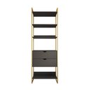 Ver imagem 3 de Guarda Roupa Aberto Industrial Solteiro 1 Módulo com Gaveta Preto Base Dourada