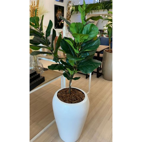 Vaso de Fibra de Vidro 62cm Tóquio m Auto Brilho Vietnamita Branco