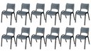 Ver imagem 2 de Cadeira Iso Base Preto Escola, Escritório Cinza - Kit 12 Un