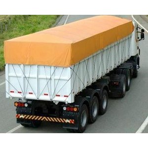 Lona CK600 3,5x1,5m Laranja em Pvc Com Ilhós em Latão Para Caminhão e Transporte de Carga 650gr/