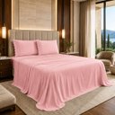 Ver imagem 1 de Conjunto Cama Casal Queen Size Kayla 04 Pç Bordado 300 Fios:Rosa