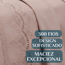 Ver imagem 3 de Conjunto Cama Casal Queen Size Kayla 04 Pç Bordado 300 Fios:Rosa