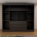 Ver imagem 6 de Guarda-roupa Casal Luxúria 4 Portas 6 Gavetas Ébano - Panorama Móveis
