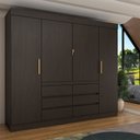 Ver imagem 1 de Guarda-roupa Casal Luxúria 4 Portas 6 Gavetas Ébano - Panorama Móveis