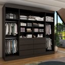 Ver imagem 3 de Guarda-roupa Casal Luxúria 4 Portas 6 Gavetas Ébano - Panorama Móveis