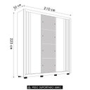 Ver imagem 4 de Guarda Roupa Casal 210cm com Espelho Moly Flex D02 Nude/preto - Mpozenato