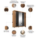 Ver imagem 3 de Guarda Roupa Casal 210cm com Espelho Moly Flex D02 Nude/preto - Mpozenato