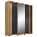 Ver imagem 1 de Guarda Roupa Casal 210cm com Espelho Moly Flex D02 Nude/preto - Mpozenato