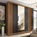 Ver imagem 2 de Guarda Roupa Casal 210cm com Espelho Moly Flex D02 Nude/preto - Mpozenato