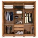 Ver imagem 5 de Guarda Roupa Casal 210cm com Espelho Moly Flex D02 Nude/preto - Mpozenato