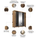 Ver imagem 3 de Guarda Roupa Casal 210cm com Espelho Moly Flex D02 Nude/preto - Mpozenato