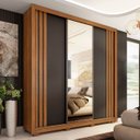 Ver imagem 1 de Guarda Roupa Casal 210cm com Espelho Moly Flex D02 Nude/preto - Mpozenato