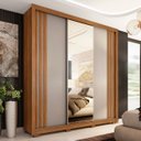 Ver mais imagens de Guarda Roupa Casal 210cm com Espelho Moly Flex D02 Nude/preto - Mpozenato